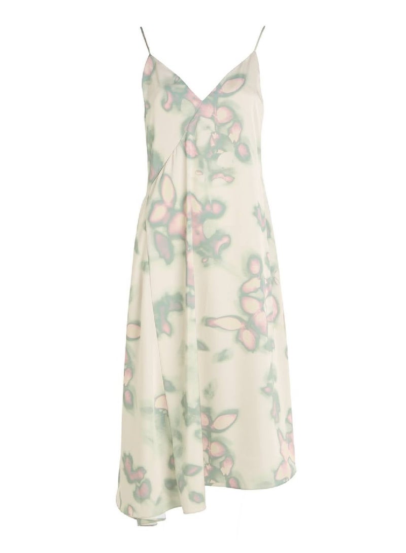 CALVIN KLEIN Floral Print Satin Dress - Image 4